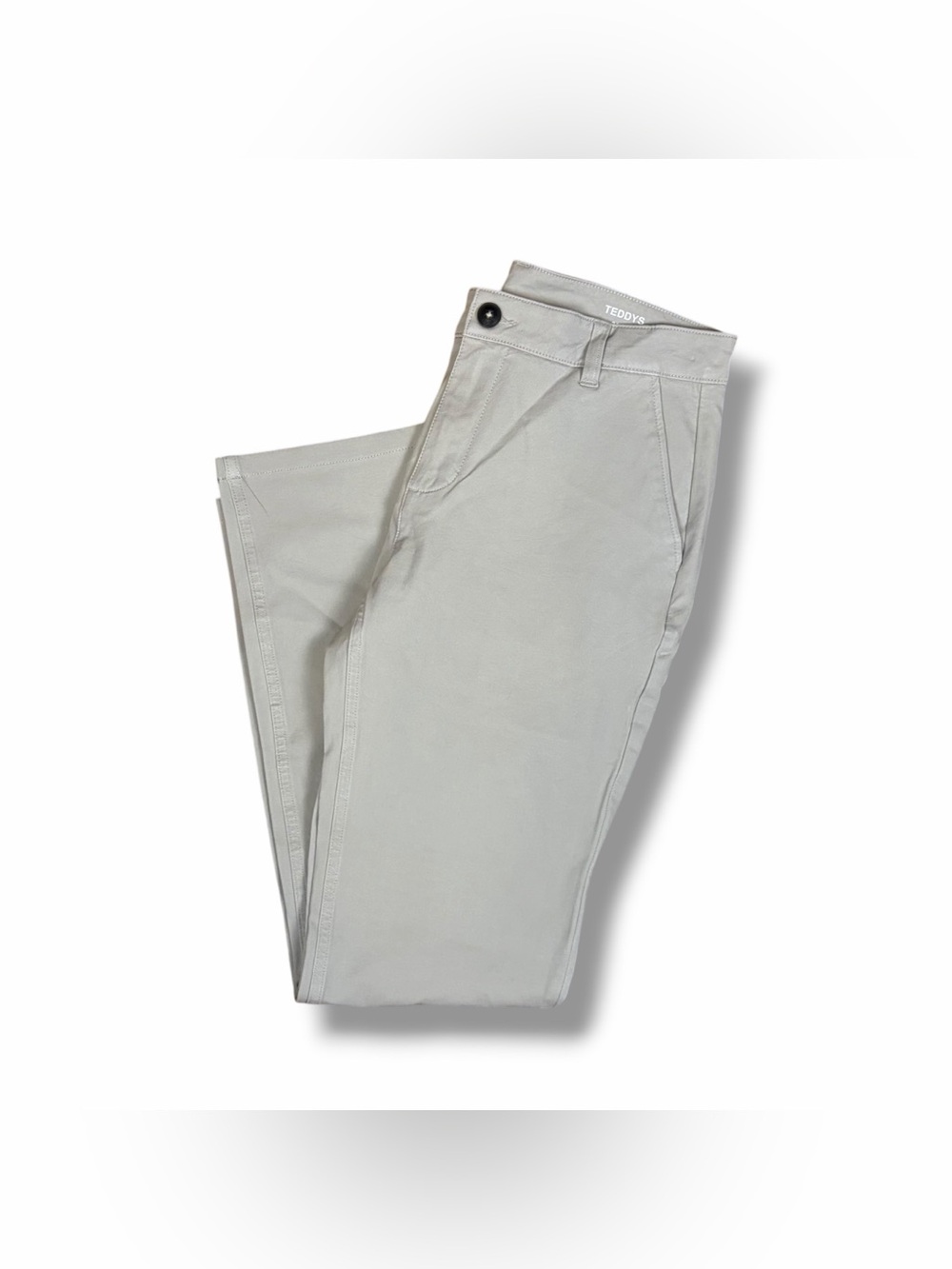 Mugsy Teddys Chino Pants Tan Khaki Stretch Casual Trousers Workwear 31x32 Nice!